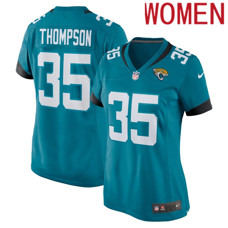 Women Jacksonville Jaguars #35 Deionte Thompson Nike Teal Home Game Player NFL Jersey->women nfl jersey->Women Jersey